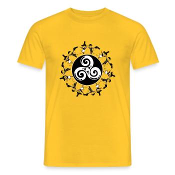 fest dez brittany - Men's T-Shirt - yellow - Front - AI Model Male 178 dark (178cm)