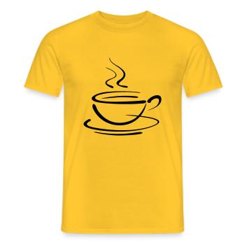 coffee cup - Men's T-Shirt - yellow - Front - AI Model Male 178 dark (178cm)