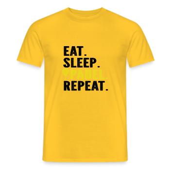 Eat Sleep Padel Repeat - Männer T-Shirt - Gelb - Vorne - AI Model Male 178 dark (178cm)