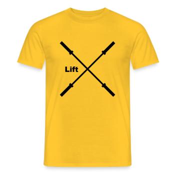 Lift Barbell / Barbell Functional Fitness Motif - Men's T-Shirt - yellow - Front - AI Model Male 178 dark (178cm)