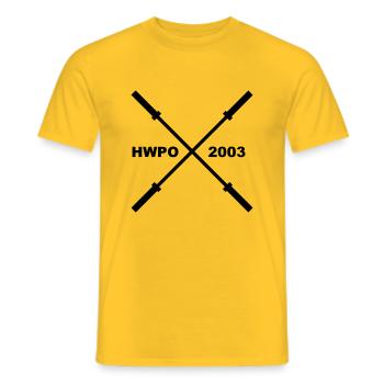 HWPO Barbell / Barbell Functional Fitness Motif - Men's T-Shirt - yellow - Front - AI Model Male 178 dark (178cm)