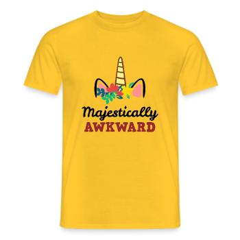 Licorne majestueusement maladroite - T-shirt homme - jaune - Devant - AI Model Male 178 dark (178cm)
