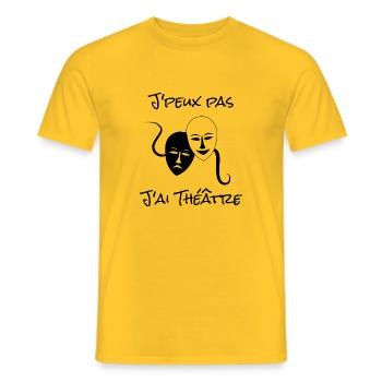 J'peux pas j'ai Théâtre - T-shirt homme - jaune - Devant - AI Model Male 178 dark (178cm)