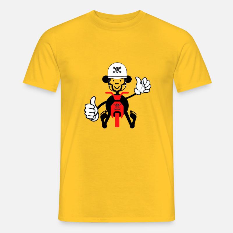 Monkey Biker - Männer T-Shirt - Gelb