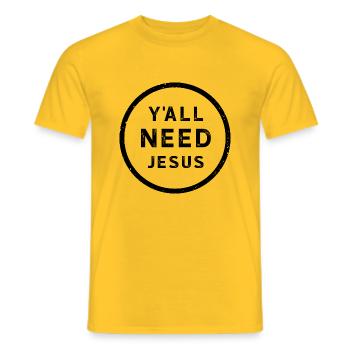 Proverbes chrétiens - T-shirt homme - jaune - Devant - AI Model Male 178 dark (178cm)