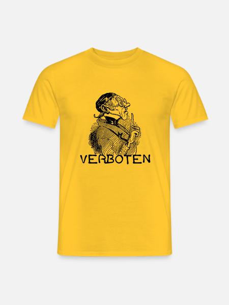 VERBOTEN Wilhelm Busch Lehrer Lämpel - Männer T-Shirt - Gelb