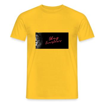 Stay Fearless! - Männer T-Shirt - Gelb - Vorne - AI Model Male 178 dark (178cm)