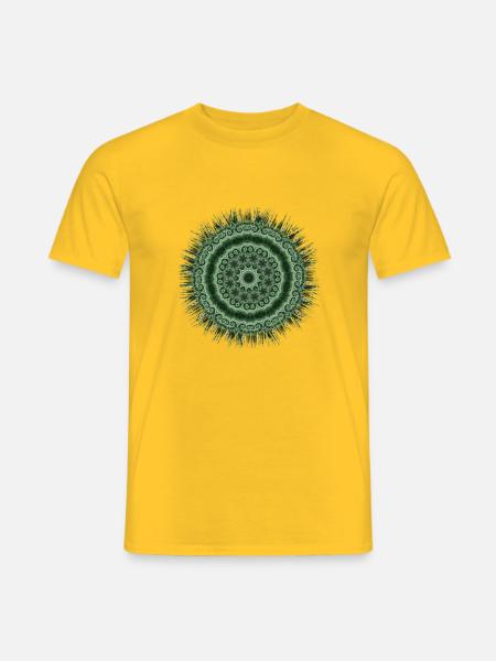 Cooles Shirt Mandala Spirale Grün Cool Coole Mode - Männer T-Shirt - Gelb