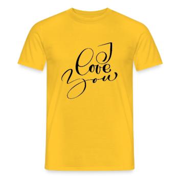 Valentine's Day-Valentine's Day - Men's T-Shirt - yellow - Front - AI Model Male 178 dark (178cm)