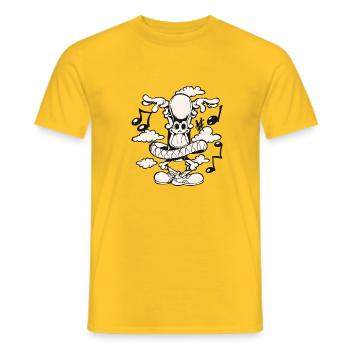 SportySkull - DanseClassique2 - T-shirt homme - jaune - Devant - AI Model Male 178 dark (178cm)