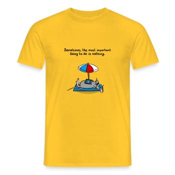 The importance of doing nothing - Men's T-Shirt - yellow - Front - AI Model Male 178 dark (178cm)