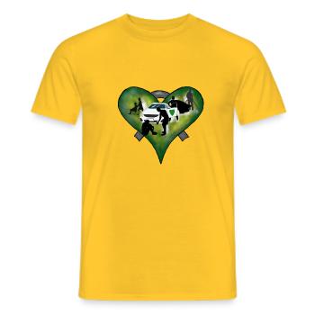 Health work - Men's T-Shirt - yellow - Front - AI Model Male 178 dark (178cm)