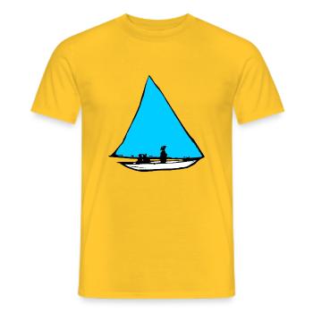 Blaues Segelboot Ernst Ludwig Kirchner Mueggelsee - Männer T-Shirt - Gelb - Vorne - AI Model Male 178 dark (178cm)
