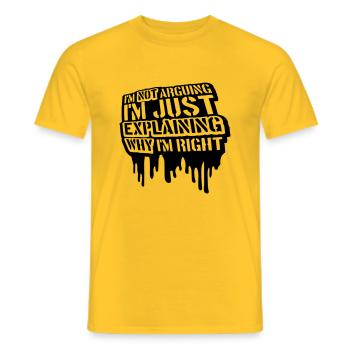 I m not arguing - Men's T-Shirt - yellow - Front - AI Model Male 178 dark (178cm)