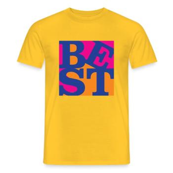 Meilleur jeu de mots art original 6 - T-shirt homme - jaune - Devant - AI Model Male 178 dark (178cm)