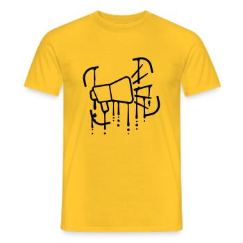Graffiti Drops Megafon Symbol - Men's T-Shirt - yellow - Front - AI Model Male 178 dark (178cm)
