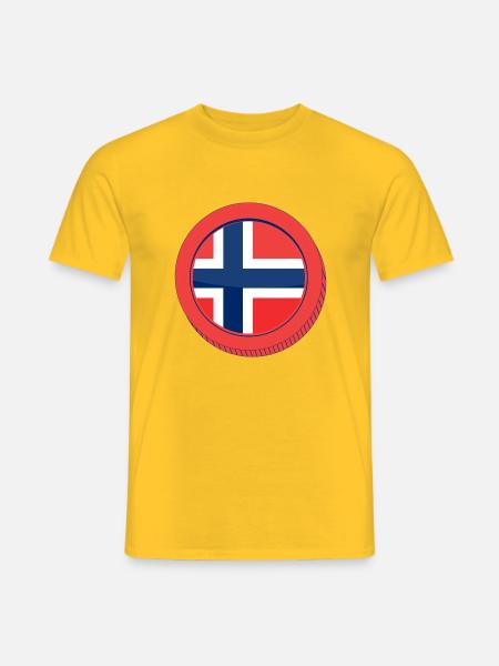 Die Flagge von Norwegen - Männer T-Shirt - Gelb