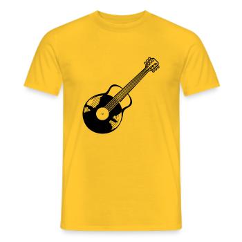 Record Vinyl Guitariste Guitare - T-shirt homme - jaune - Devant - AI Model Male 178 dark (178cm)