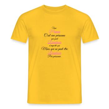 Une Maman c'est une personne... - T-shirt homme - jaune - Devant - AI Model Male 178 dark (178cm)