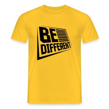 Be different Logo Design - Men's T-Shirt - yellow - Front - AI Model Male 178 dark (178cm)