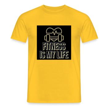Fitness is my Life - Männer T-Shirt - Gelb - Vorne - AI Model Male 178 dark (178cm)