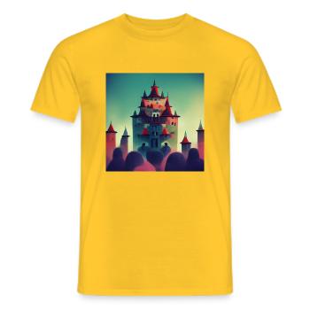 Cartoon Castle schloss - Männer T-Shirt - Gelb - Vorne - AI Model Male 178 dark (178cm)