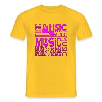 Musique drôle jazz retro song hipster vinyl rock - T-shirt homme - jaune - Devant - AI Model Male 178 dark (178cm)
