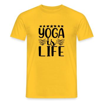 Yoga is Life - Men's T-Shirt - yellow - Front - AI Model Male 178 dark (178cm)