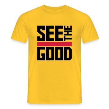 voir la bonne citation - T-shirt homme - jaune - Devant - AI Model Male 178 dark (178cm)