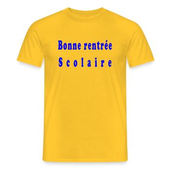 Bonne rentrée scolaire - T-shirt homme - jaune - Devant - AI Model Male 178 dark (178cm)