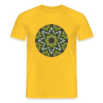 Mandala-Quantum 11 - Männer T-Shirt - Gelb - Vorne - AI Model Male 178 dark (178cm)