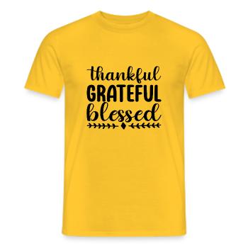 Thankful Grateful Blessed - Männer T-Shirt - Gelb - Vorne - AI Model Male 178 dark (178cm)