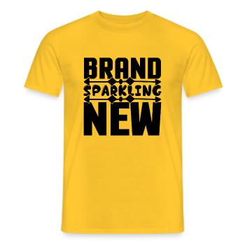 Brand sparkling New - Männer T-Shirt - Gelb - Vorne - AI Model Male 178 dark (178cm)