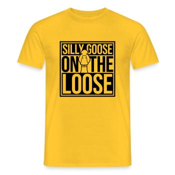 goose on the loose - Men's T-Shirt - yellow - Front - AI Model Male 178 dark (178cm)