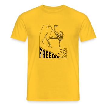 nous avons besoin de liberté - T-shirt homme - jaune - Devant - AI Model Male 178 dark (178cm)