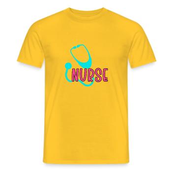 Nurse 07 01 - Men's T-Shirt - yellow - Front - AI Model Male 178 dark (178cm)