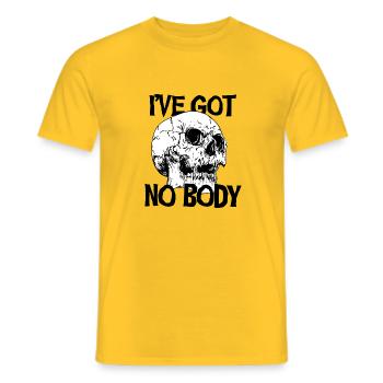 Je n’ai personne/corps FrançaisHalloween - T-shirt homme - jaune - Devant - AI Model Male 178 dark (178cm)