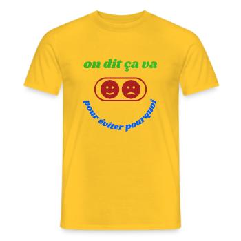 on dit ça va - T-shirt homme - jaune - Devant - AI Model Male 178 dark (178cm)