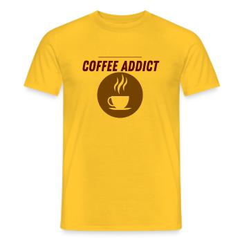 COFFEE ADDICT - T-shirt homme - jaune - Devant - AI Model Male 178 dark (178cm)