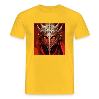 Mittelalterliche Kriegermaske, episch - Männer T-Shirt - Gelb - Vorne - AI Model Male 178 dark (178cm)