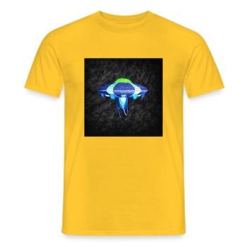 UFO - Men's T-Shirt - yellow - Front - AI Model Male 178 dark (178cm)