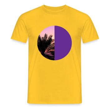 T-Shirt Urlaub Strand Palmen Ferien Sommer Sonne - Männer T-Shirt - Gelb - Vorne - AI Model Male 178 dark (178cm)