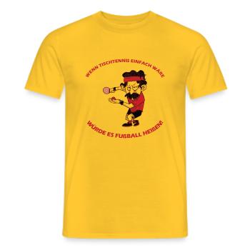 Tischtennis Ping Pong Kinder Jungen Männer T-Shirt - Männer T-Shirt - Gelb - Vorne - AI Model Male 178 dark (178cm)