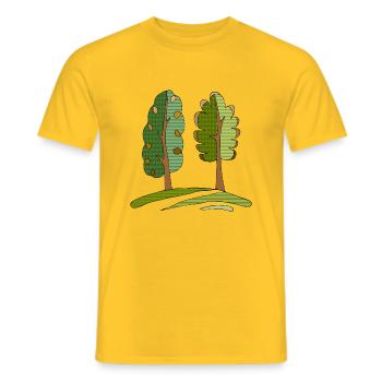 Baum - Männer T-Shirt - Gelb - Vorne - AI Model Male 178 dark (178cm)
