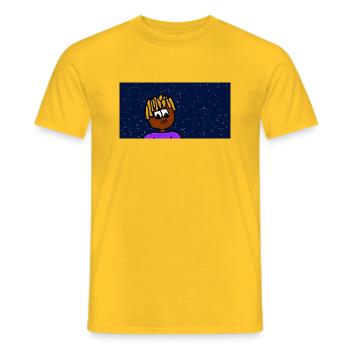 Rapper in Universe - Männer T-Shirt - Gelb - Vorne - AI Model Male 178 dark (178cm)