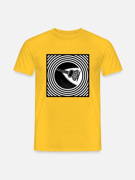 Mandoline mit Kreisen (Quadrat) - Männer T-Shirt - Gelb