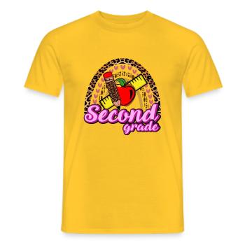 Second Grade Teach - Men's T-Shirt - yellow - Front - AI Model Male 178 dark (178cm)