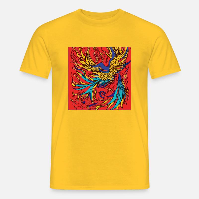 Illustration eines Phönix, Vektorstil - Männer T-Shirt - Gelb