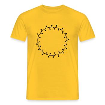 Floral Garland Flowers Hearts 30 Drawing Area 30 - Men's T-Shirt - yellow - Front - AI Model Male 178 dark (178cm)