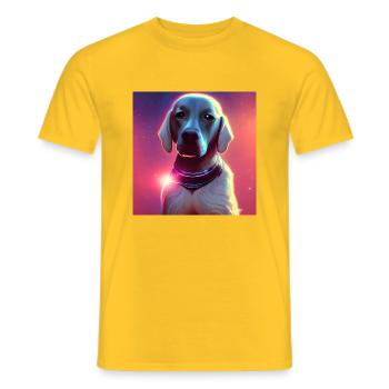 Le chien de l’univers - T-shirt homme - jaune - Devant - AI Model Male 178 dark (178cm)